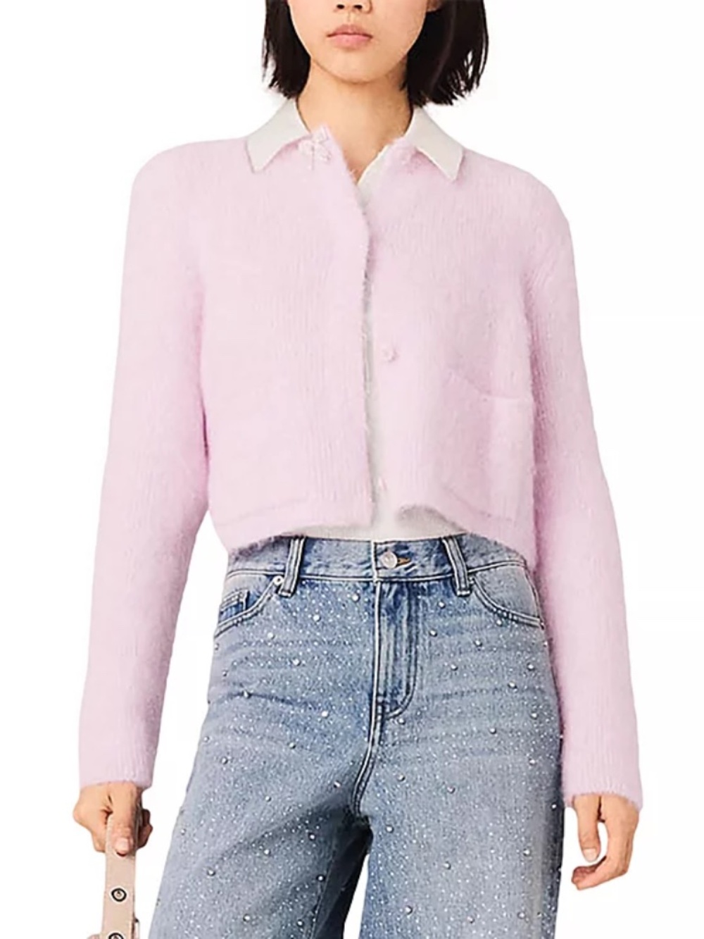Meud Jeweled Bow Cardigan